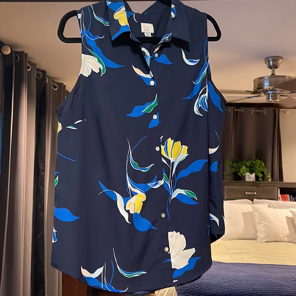 A new day floral tank blouse
